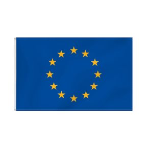 EU Flagge im Querformat, mit Ösen