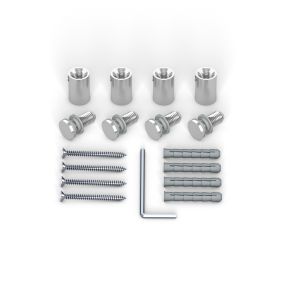 Wandhalter Edelstahl ø 10 mm/15 mm für Plattenbohrung ø 7 mm, 4er-Set