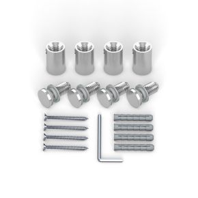 Wandhalter Edelstahl ø 13 mm/20 mm für Plattenbohrung ø 10 mm, 4er-Set