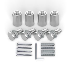 Wandhalter Edelstahl ø 18 mm/25 mm für Plattenbohrung ø 13 mm, 4er-Set