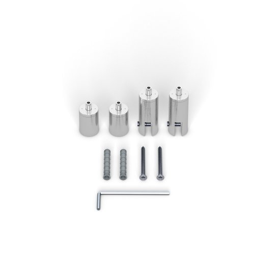 Deckenhalter Edelstahl ø 13 mm für Plattenstärke 1-10 mm, 2er-Set