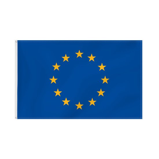 EU Flagge im Querformat, mit Ösen