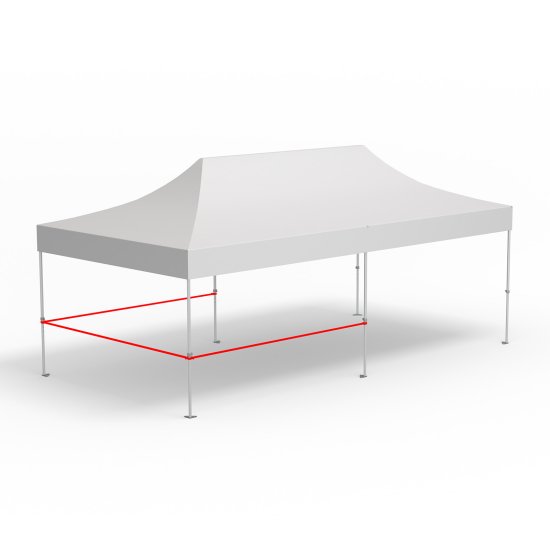 3 Querstangen für halbhohe Wände, Eckvariante (4m 