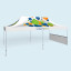 Faltpavillon Select, Beispiel mit 1 halbhohen Wand 4 m