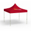Faltpavillon Basic, 3 x 3 m, rot, Dach mit 1 Logodruck (Seite 1)