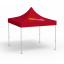 Faltpavillon Premium, 3 x 3 m, rot, Dach mit 1 Logodruck (Seite 1)
