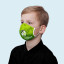 Mund- und Nasenmaske für Kinder mit Ohrschlaufen und Logo eines Fußballvereines