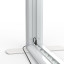 Messewand Lightbox flex, Detail: untere Ecke mit angeschlossenem Netzkabel