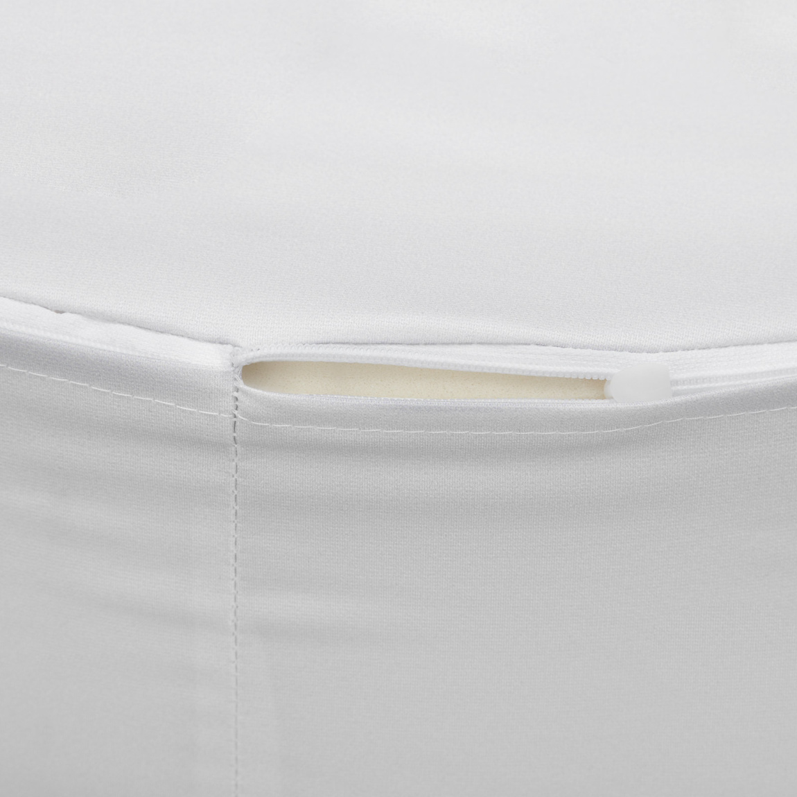 Sitzkissen, rund, Detail: Reißverschluss