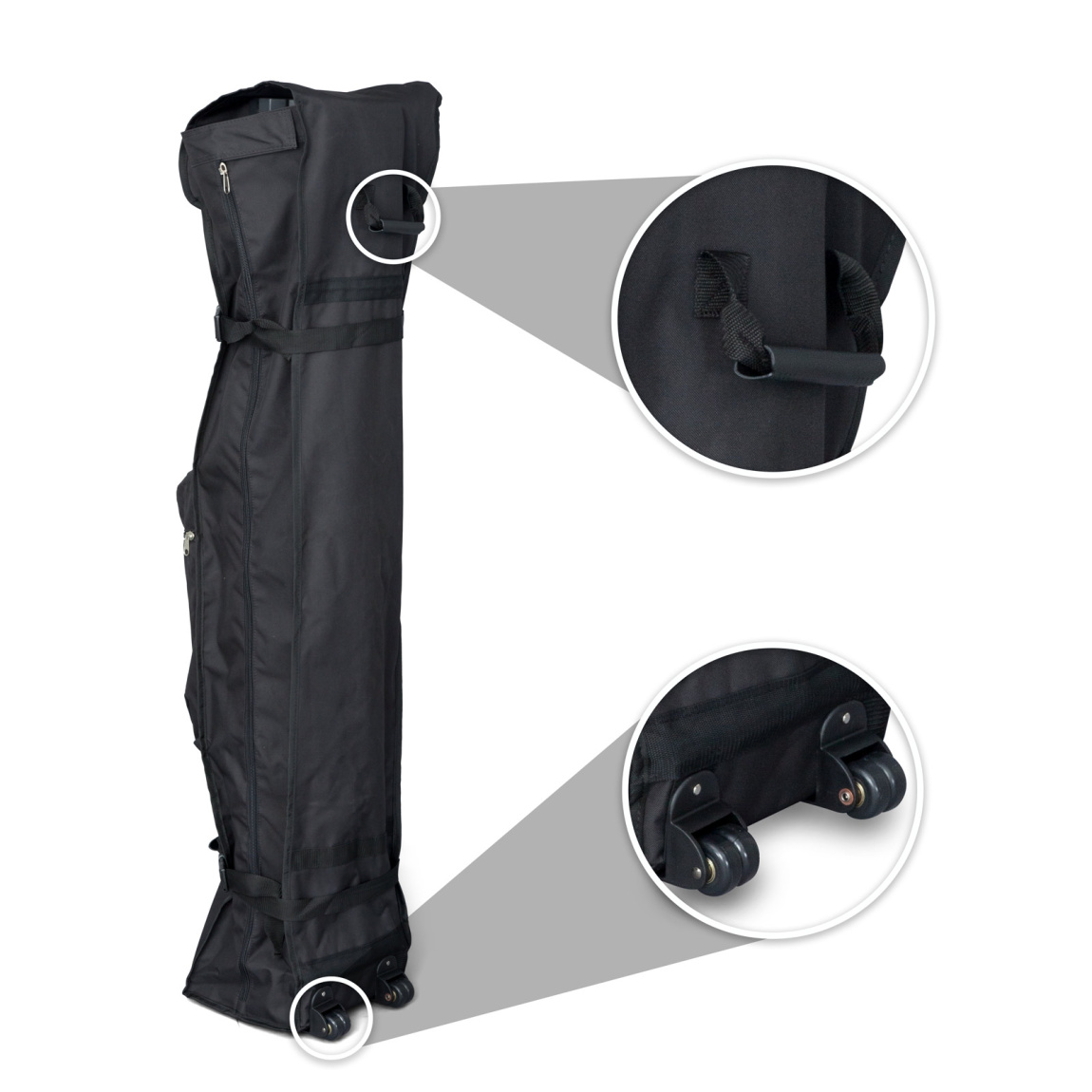 Trolley aus Gewebe, mit Haltegriff und 2 Rollen für den leichten Transport