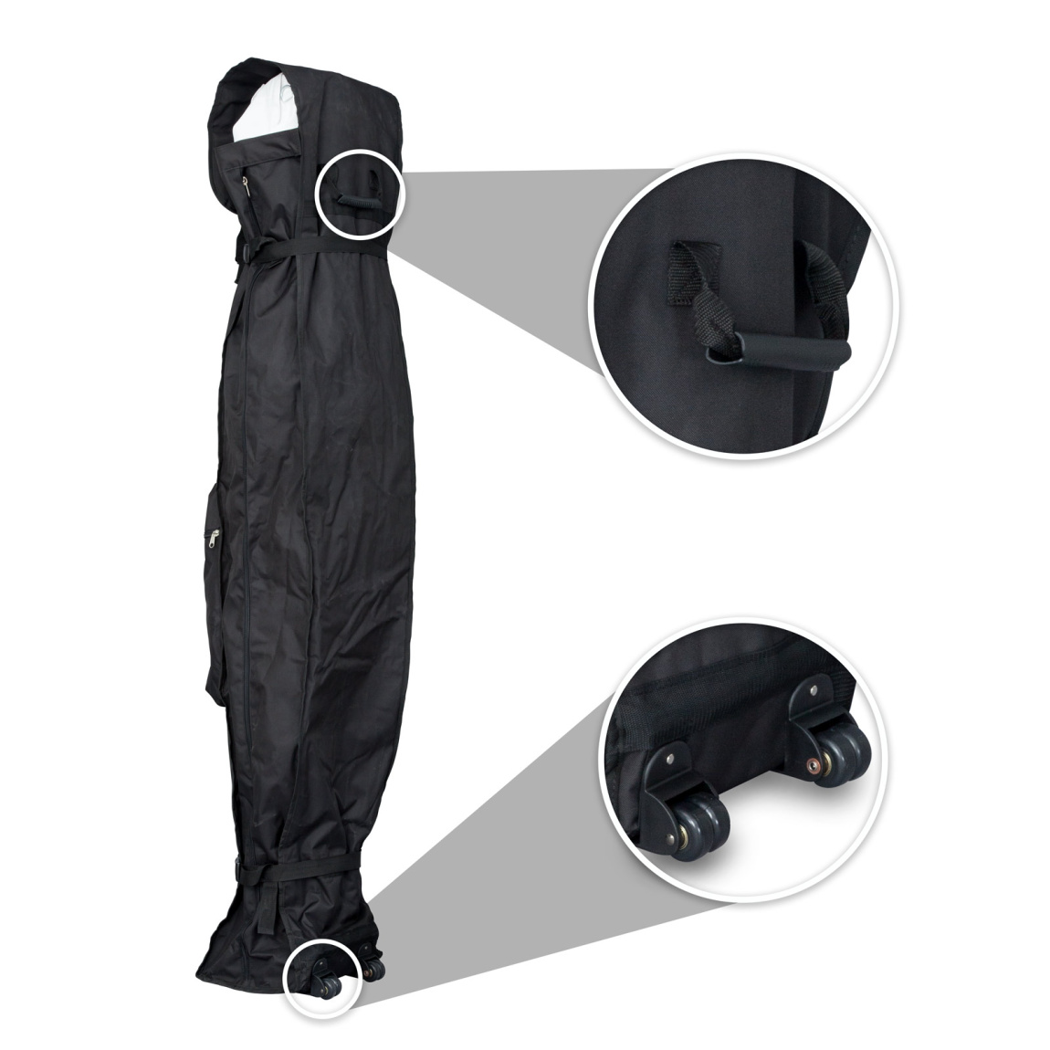 Trolley aus Gewebe, mit Haltegriff und 2 Rollen für den leichten Transport