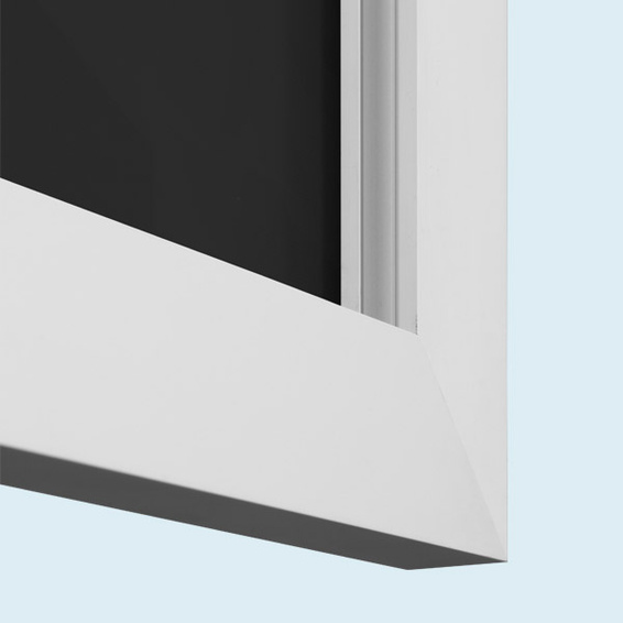 Detail: Rückseite Wandrahmen Q-Frame mit Material Multisol X Opak SE