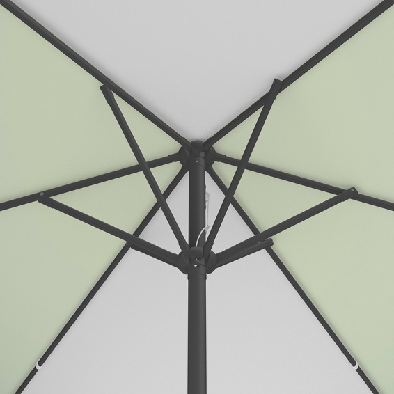 Sonnenschirm / Kleinschirm mit Kurbel, Ansicht Schirmkrone von unten