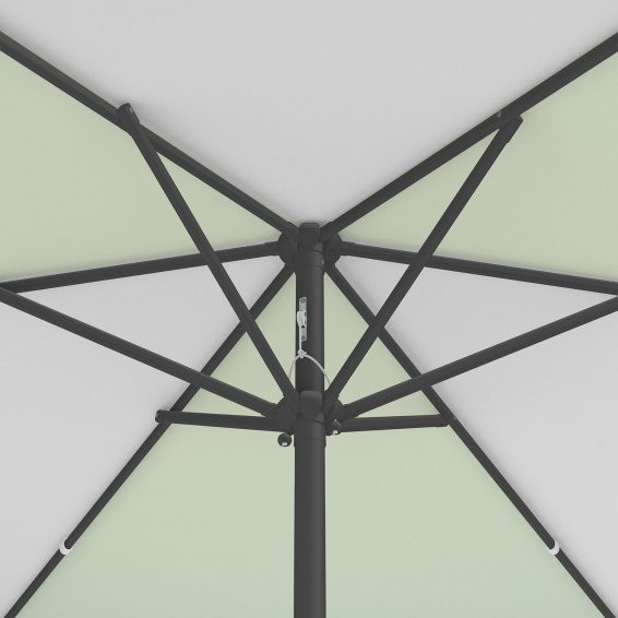 Sonnenschirm / Kleinschirm mit Kurbel, Ansicht von unten