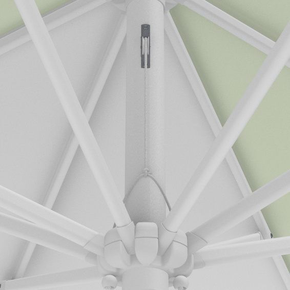 Sonnenschirm / Kleinschirm mit Kurbel, Detail Seilzug