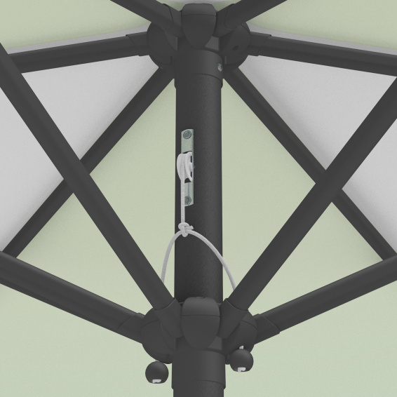 Sonnenschirm / Kleinschirm mit Kurbel, Detail Seilzug