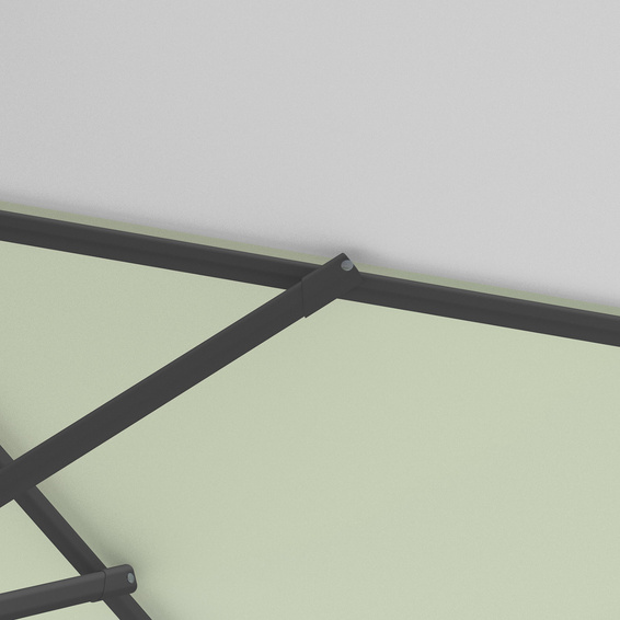 Sonnenschirm / Kleinschirm mit Kurbel, robuste Streben