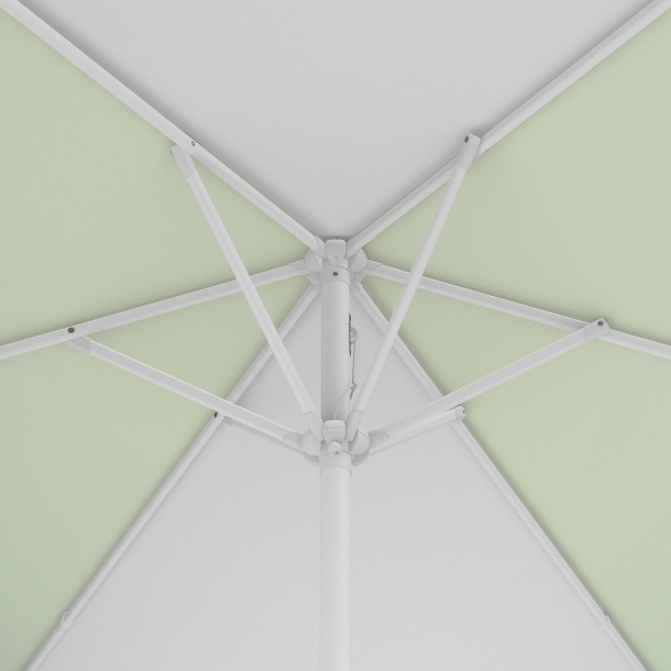 Sonnenschirm / Kleinschirm mit Kurbel, Ansicht Schirmkrone von unten