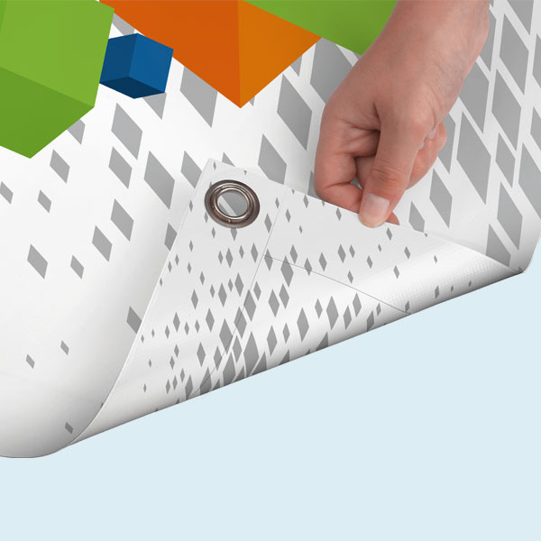 Werbebanner, PVC-Banner beidseitig bedruckt, mit Randverstärkung