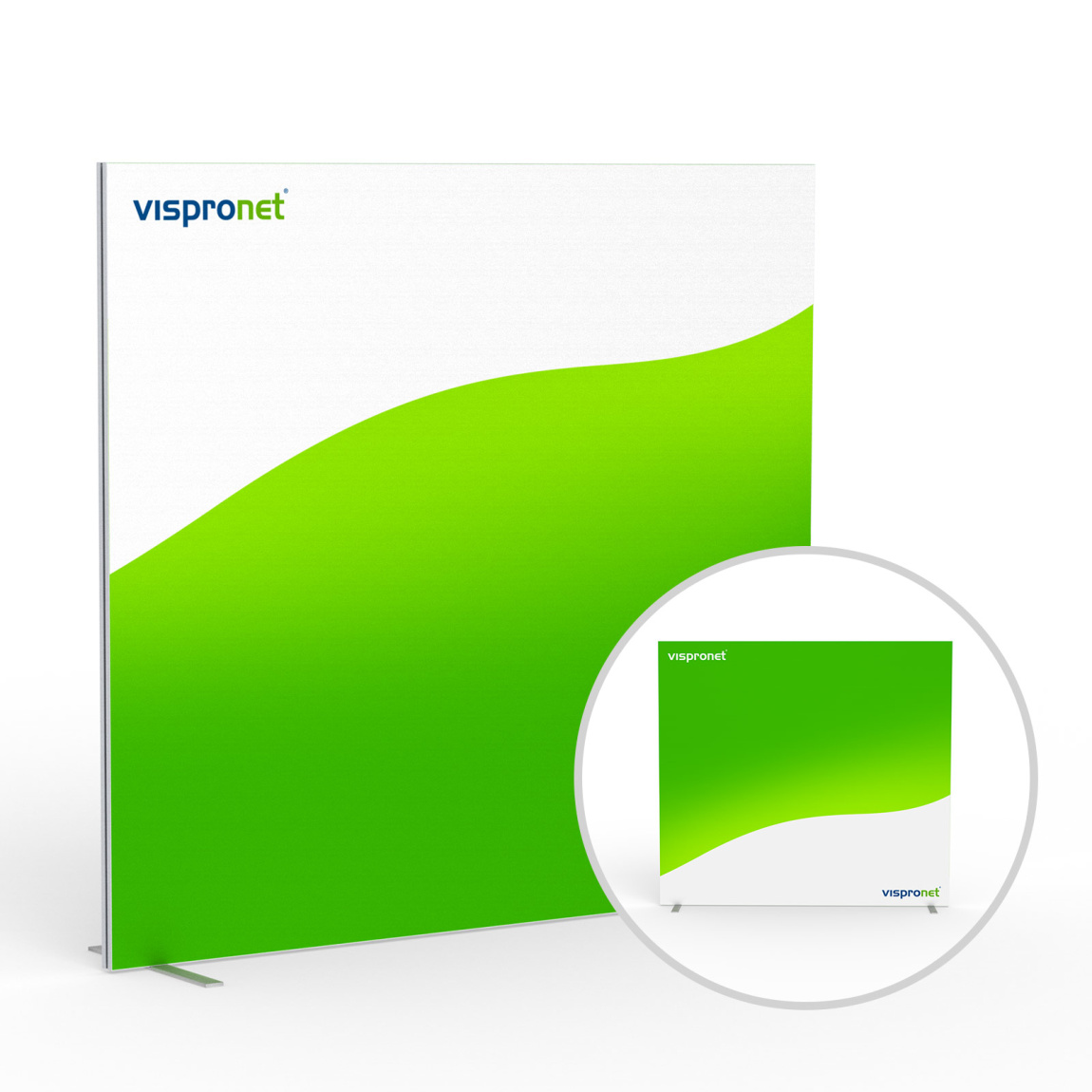 Display Wand Q-Frame®: mit Flachfüßen