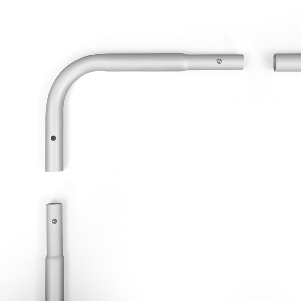 Display Wand Basic,  Winkel-/ Stangensegmente, Arretierung mit Knopffedern