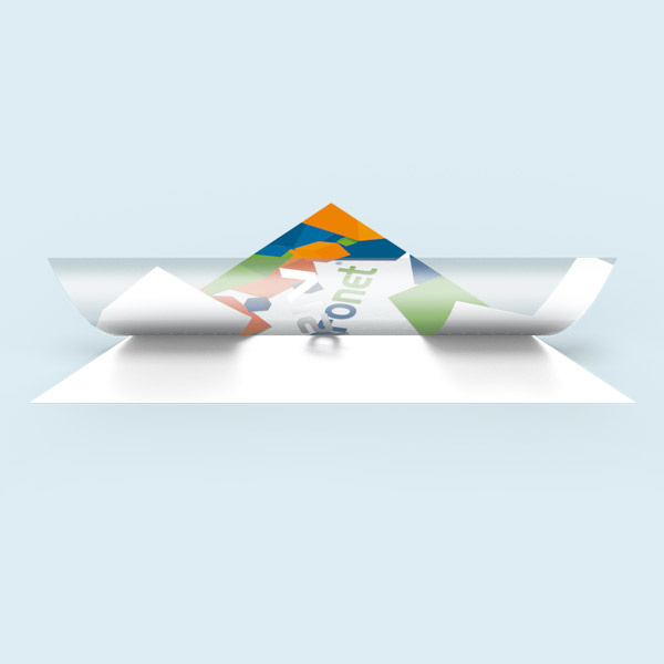 Weißdruck hint. Farben: Motiv blickdicht, unbedruckte Flächen transparent