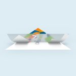 Weißdruck hint. Farben: Motiv blickdicht, unbedr. Flächen silbergrau/transluzent