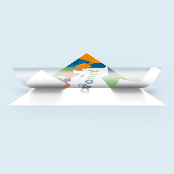 Weißdruck hint. Farben: Motiv blickdicht, unbedruckte Flächen transparent