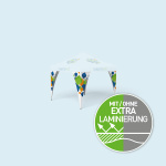 Eckbanner gebogen, 4er Set, mit Druck