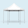 Faltpavillon Select Hexagon 4 m, Dach & Volant weiß, ohne Druck