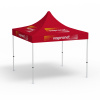 Faltpavillon Select, 3 x 3 m, rot, mit 8 Logodrucken