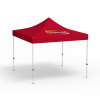 Faltpavillon Eco, 3 x 3 m, rot, Dach mit 1 Logodruck (Seite 1)