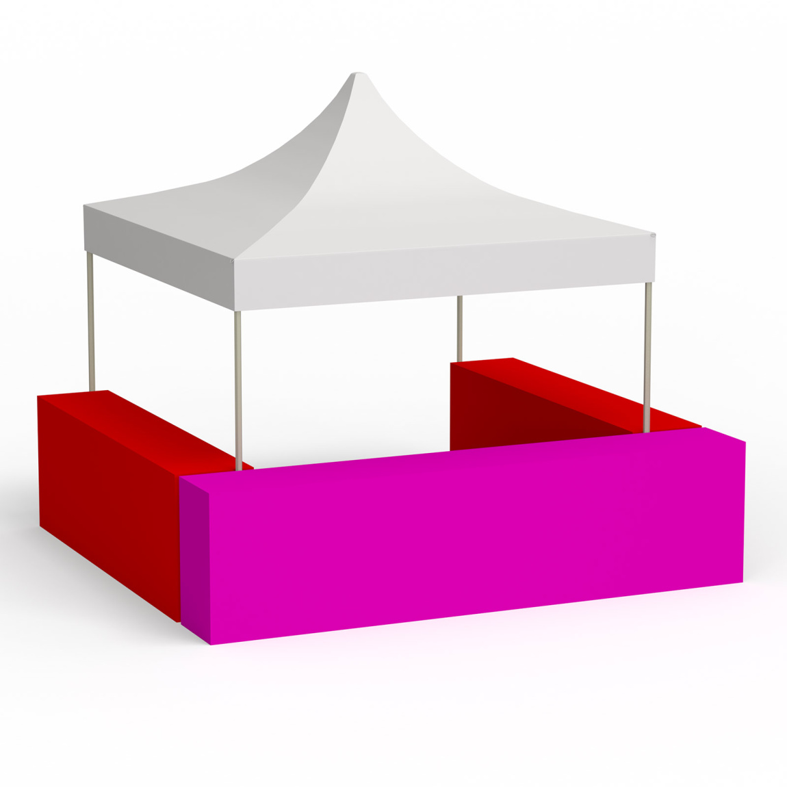 Stellvariante U-Form; Faltpavillon 3x3m 