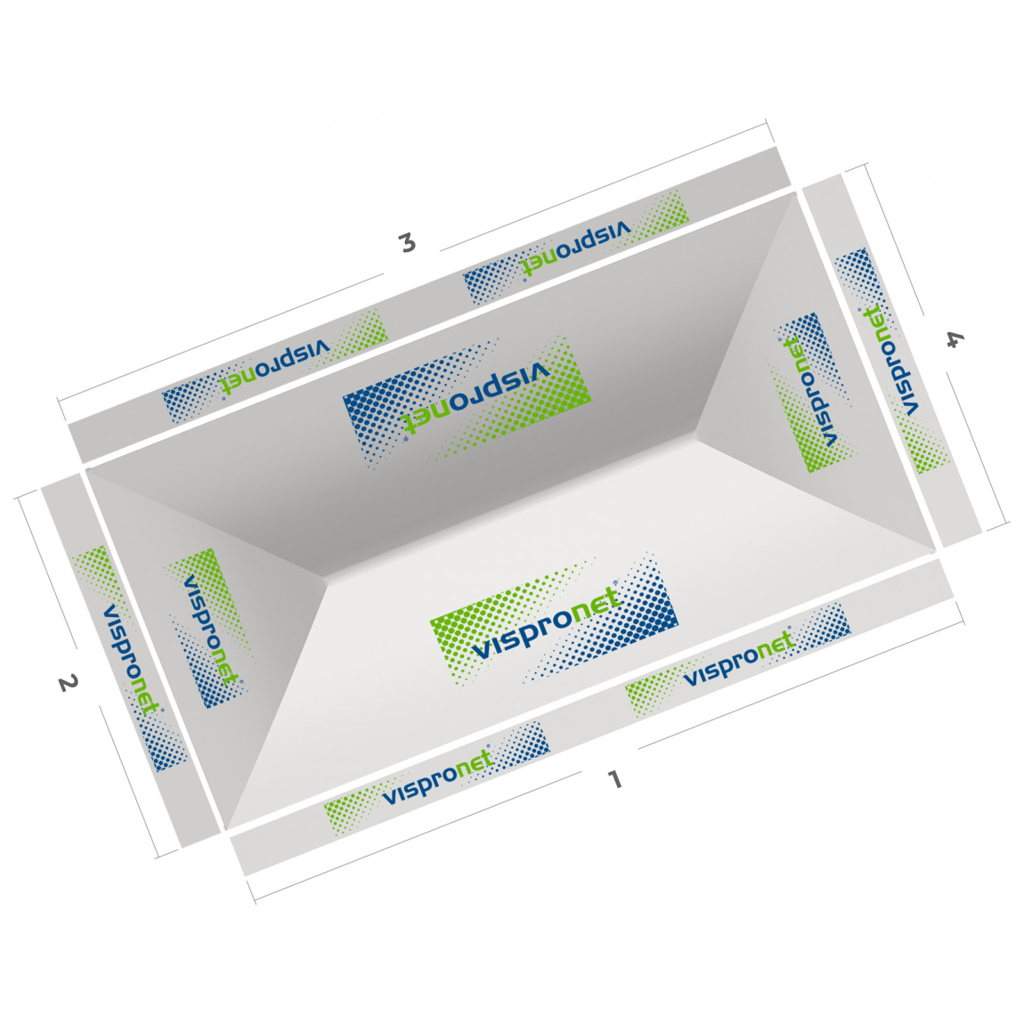 Faltpavillon 3 x 6 m, Ansicht von oben