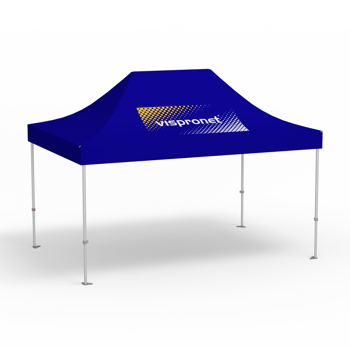 Faltpavillon Premium, 3 x 4,5 m, blau, Dach mit 1 Logodruck (Seite 1)