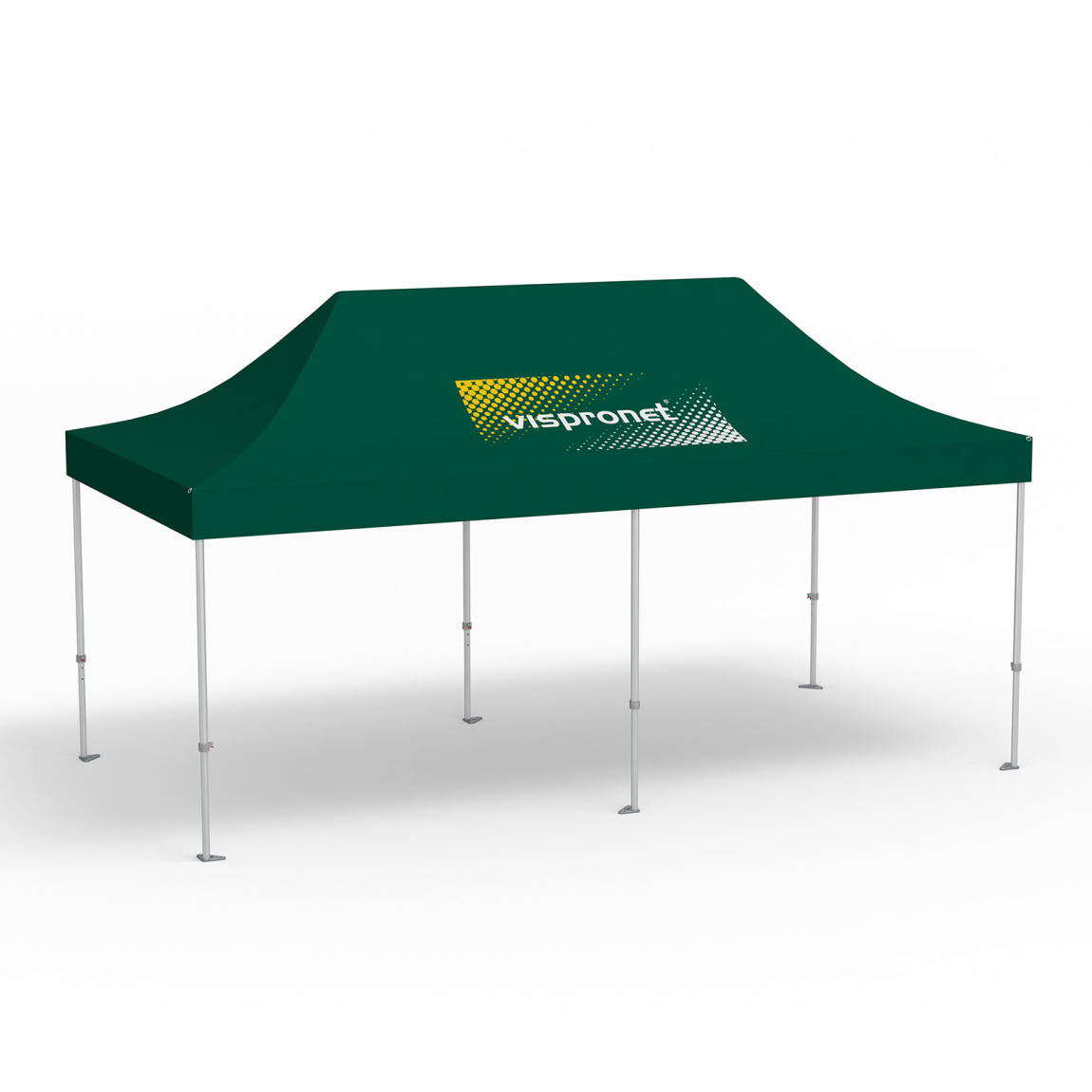 Faltpavillon Premium, 3 x 6 m, grün, Dach mit 1 Logodruck (Seite 1)