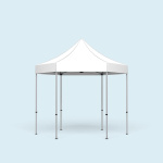 Faltpavillon Select Hexagon 3 m, Dach & Volant weiß, ohne Druck