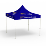 Faltpavillon Basic, 3 x 3 m, blau, mit 8 Logodrucken