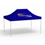 Faltpavillon Basic, 3 x 4,5 m, blau, Dach mit 1 Logodruck (Seite 1)