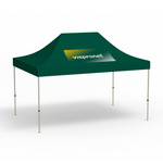 Faltpavillon Basic, 3 x 4,5 m, grün, Dach mit 1 Logodruck (Seite 1)