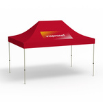 Faltpavillon Basic, 3 x 4,5 m, rot, Dach mit 1 Logodruck (Seite 1)