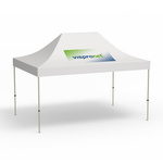 Faltpavillon Basic, 3 x 4,5 m, weiß, Dach mit 1 Logodruck (Seite 1)