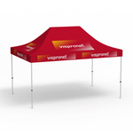 Faltpavillon Select, 3 x 4,5 m, rot, mit 10 Logodrucken