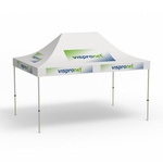 Faltpavillon Basic, 3 x 4,5 m, weiß, mit 10 Logodrucken