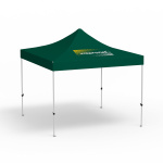Faltpavillon Eco, 3 x 3 m, grün, Dach mit 1 Logodruck (Seite 1)