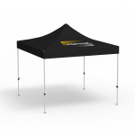 Faltpavillon Eco, 3 x 3 m, schwarz, Dach mit 1 Logodruck (Seite 1)