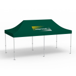 Faltpavillon Premium, 3 x 6 m, grün, Dach mit 1 Logodruck (Seite 1)