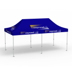 Faltpavillon Premium, 3 x 6 m, blau, mit 10 Logodrucken