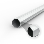 hochwertiges, sehr stabiles Sechskantprofil aus Aluminium  (ø 40 mm/1,2 mm)