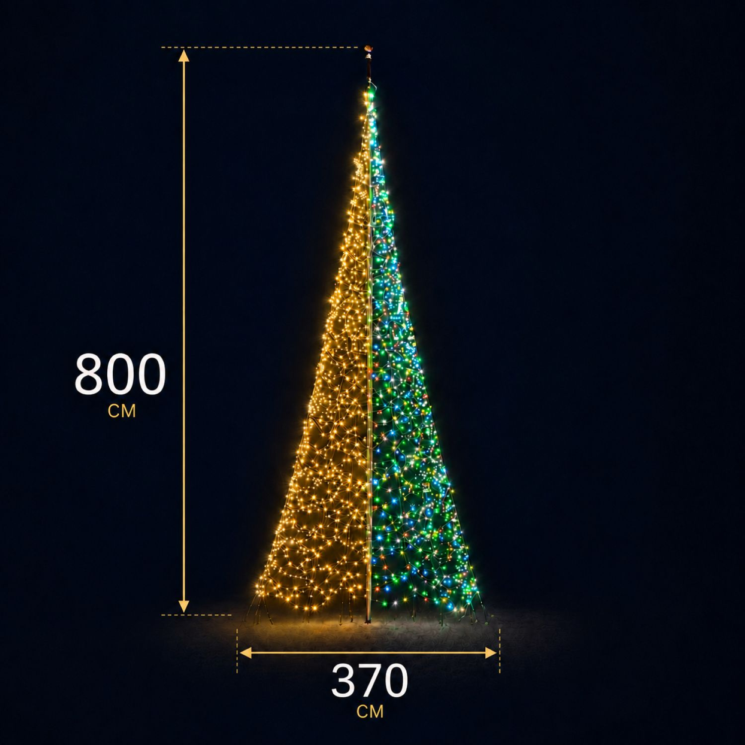 Maße des Weihnachtsbaumes 